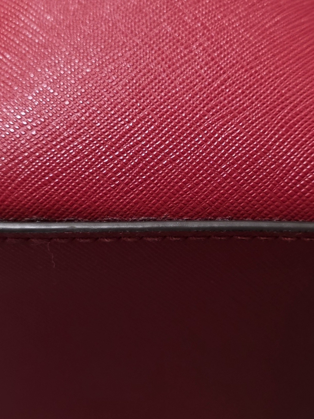 Michael Kors Cherry Red Saffiano Leather Tote with MK Charm - Picture 12 of 14
